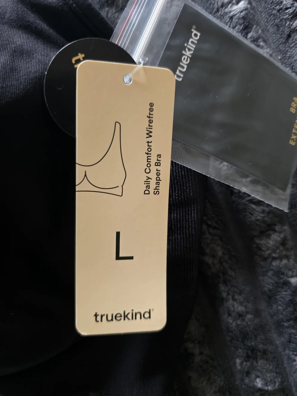 TrueKind Wireless Comfort Bra —Black - Picture 3 of 3